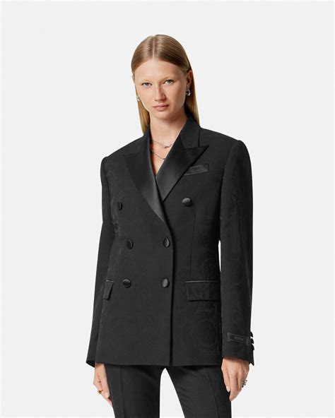 versace blazer damen schwarz|Versace blazer price.